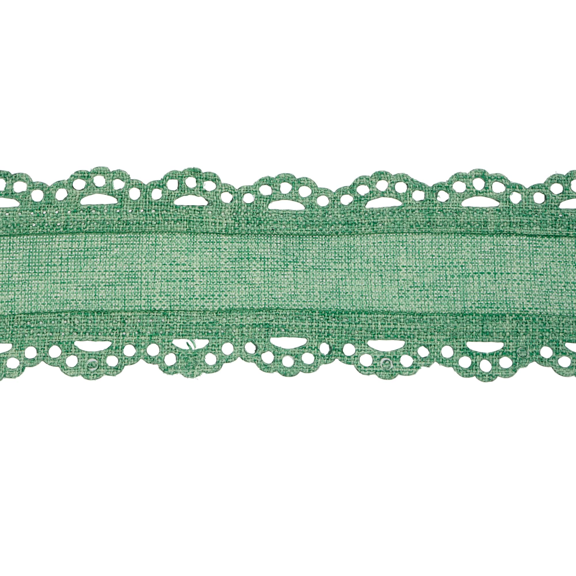 1.5" x 4yd. Lace Edge Linen Wired Ribbon by Celebrate It™ Classic
